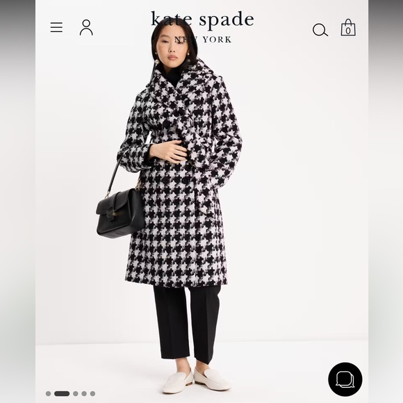 Kate spade hounds tooth tweed jacket.  Ladies size medium - Picture 6 of 6